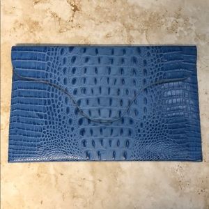 JJ Winters Blue Crocodile Blake Clutch